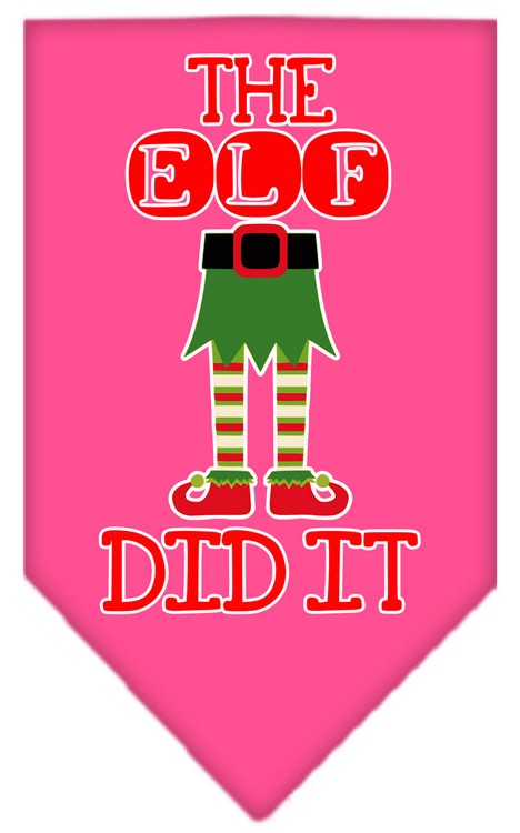 The Elf Did It Screen Print Bandana Bright Pink Large